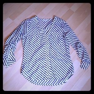 Brand NEW Express V Neck Stripe Blouse